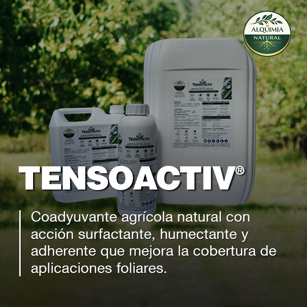 TENSOACTIV adherente agrícola Alquimia Natural surfactante y humectante para aplicaciones foliares